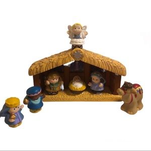 Fisher Price Little People Nativity Christmas Set Stable Jesus Mary Joseph